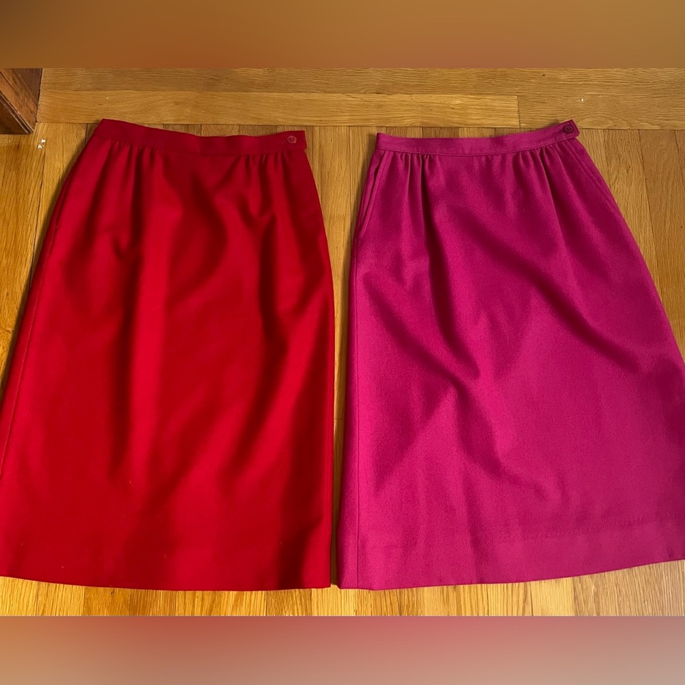Pendleton Red and Pink Midi Pencil Skirt for Work